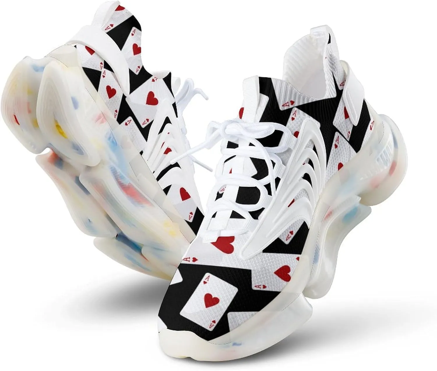 Aces of Hearts Mens Sneakers Running Shoes Lightweight Athletic Shoes for Jogging Walking Gym