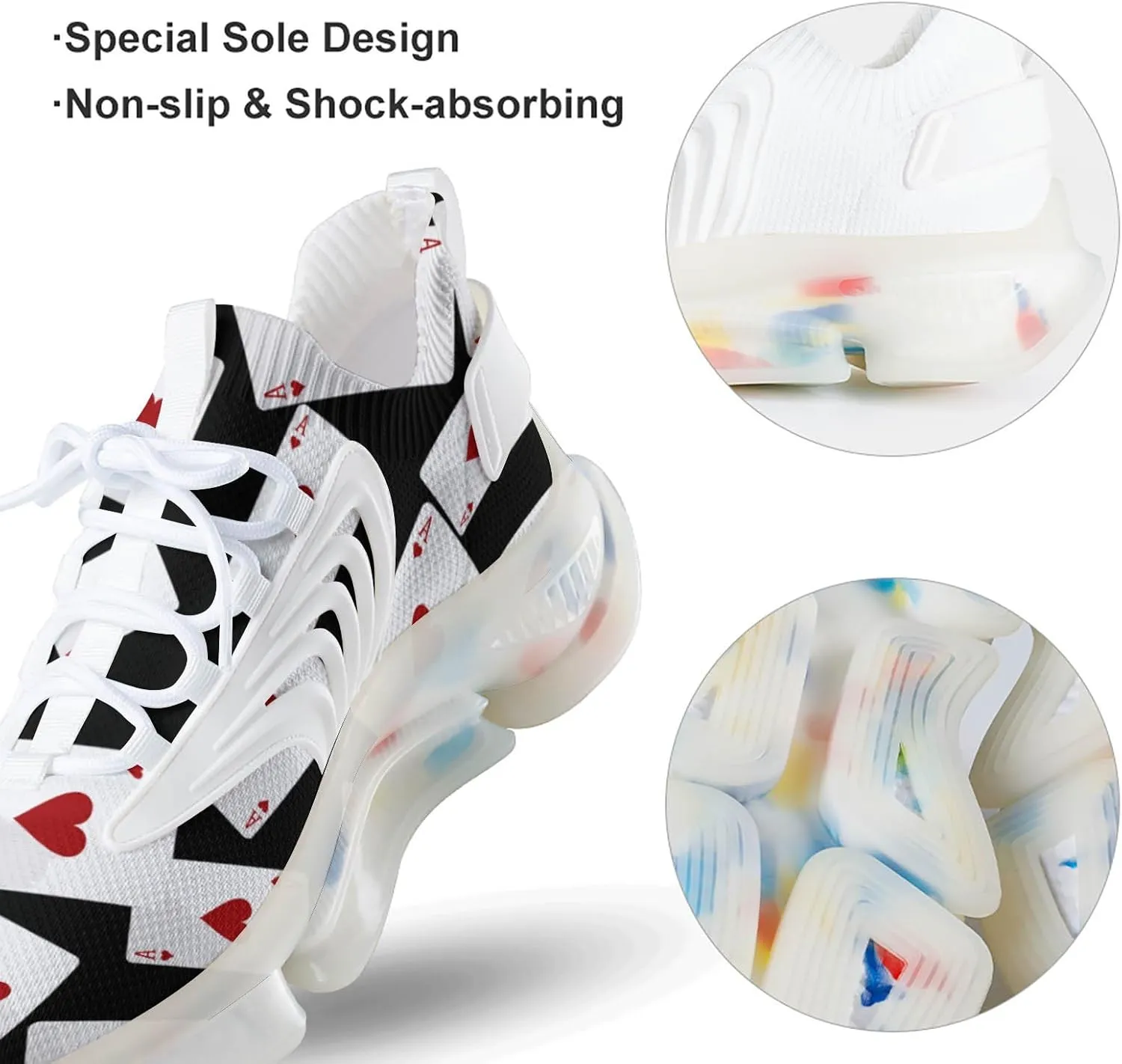 Aces of Hearts Mens Sneakers Running Shoes Lightweight Athletic Shoes for Jogging Walking Gym