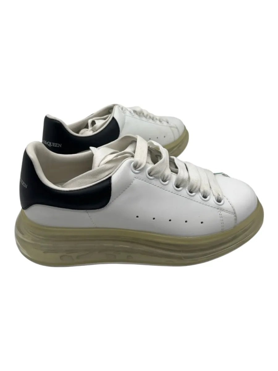 Alexander McQueen Shoe Size 36.5 Black, White & Cream Leather Low Top Sneakers