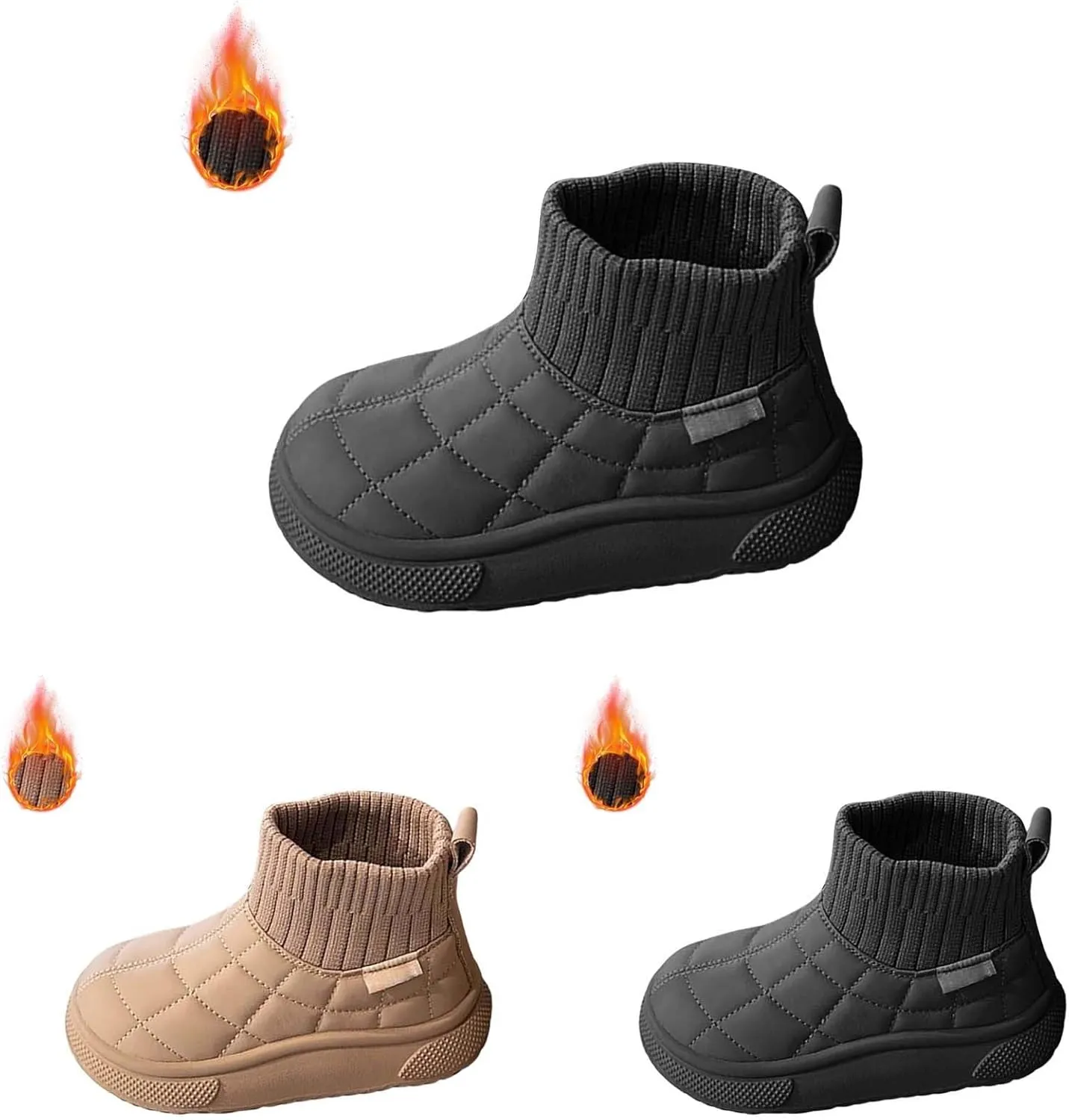 Big Kids Warm Ankle Boots Boys Girls Unisex Non Slip Mid Calf Winter Outdoor Lightweight Shoes for Cold Weather