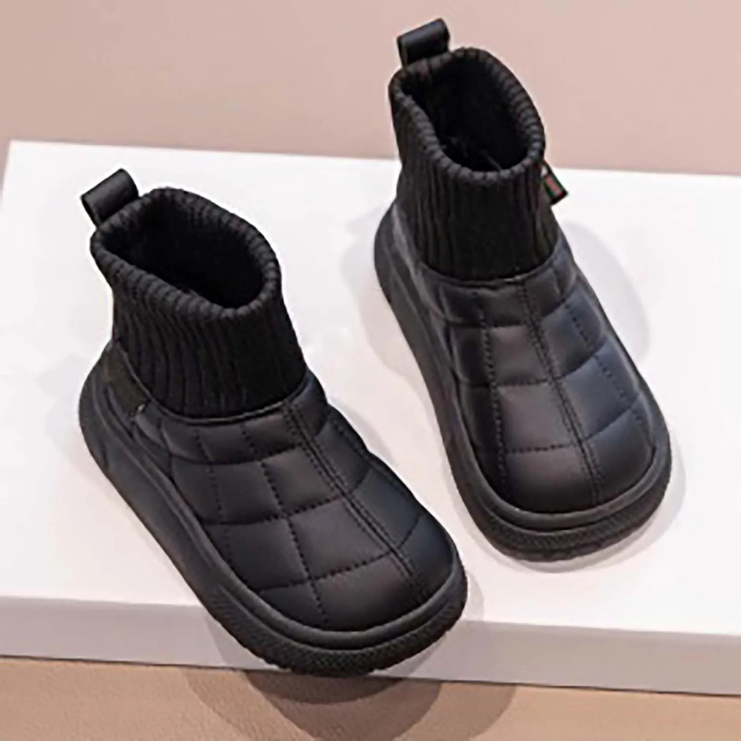 Big Kids Warm Ankle Boots Boys Girls Unisex Non Slip Mid Calf Winter Outdoor Lightweight Shoes for Cold Weather