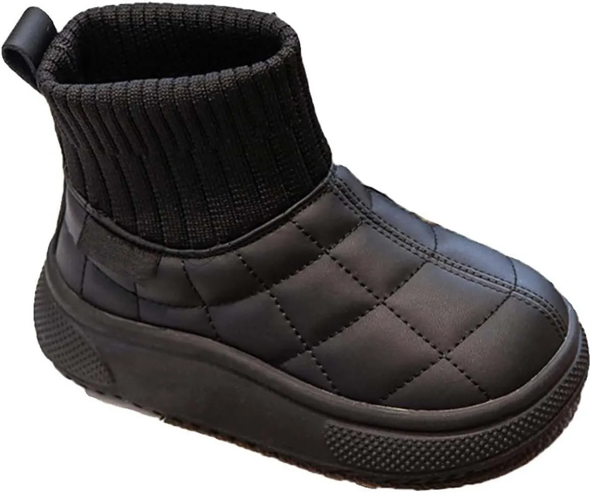 Big Kids Warm Ankle Boots Boys Girls Unisex Non Slip Mid Calf Winter Outdoor Lightweight Shoes for Cold Weather
