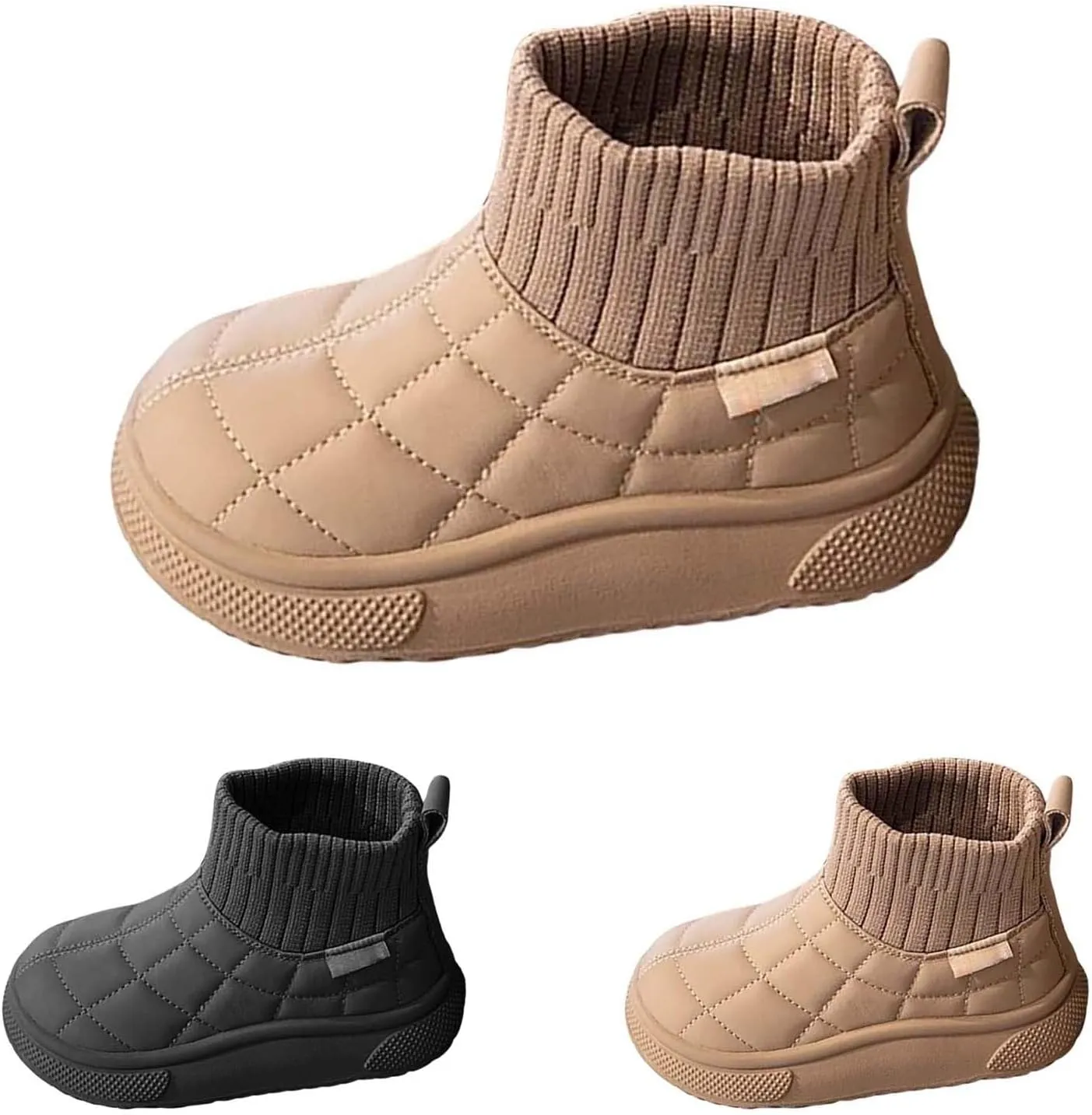 Big Kids Warm Ankle Boots Boys Girls Unisex Non Slip Mid Calf Winter Outdoor Lightweight Shoes for Girls Slip on Boots