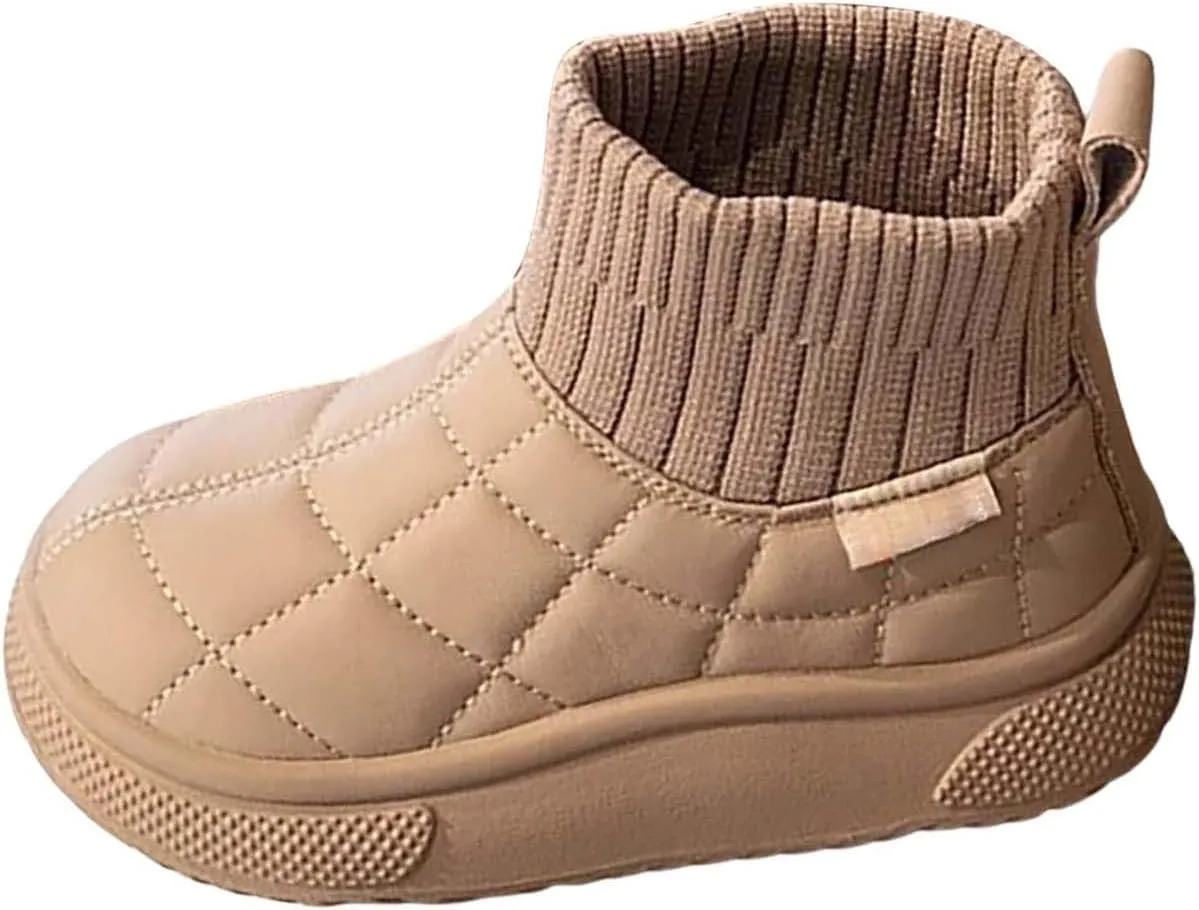 Big Kids Warm Ankle Boots Boys Girls Unisex Non Slip Mid Calf Winter Outdoor Lightweight Shoes for Girls Slip on Boots