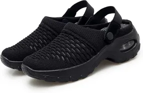 Cathalem Orthopedic Clogs for Women Air Cushion Orthopedic Slip on Shoes Air Cushion Slip-on Diabetic Walking Shoes for Women