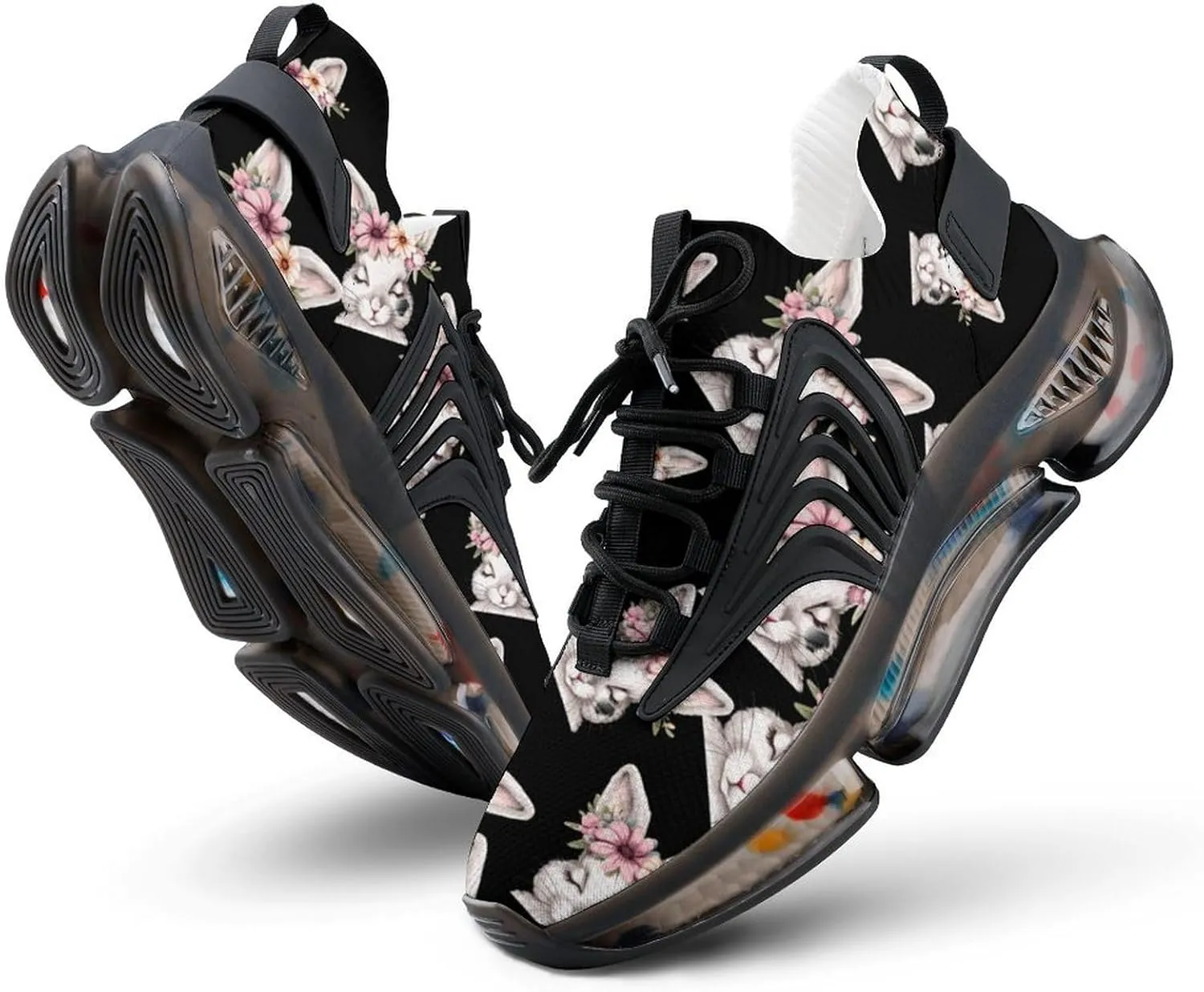 Cute Rabbit Bunny Mens Sneakers Running Shoes Lightweight Athletic Shoes for Jogging Walking Gym