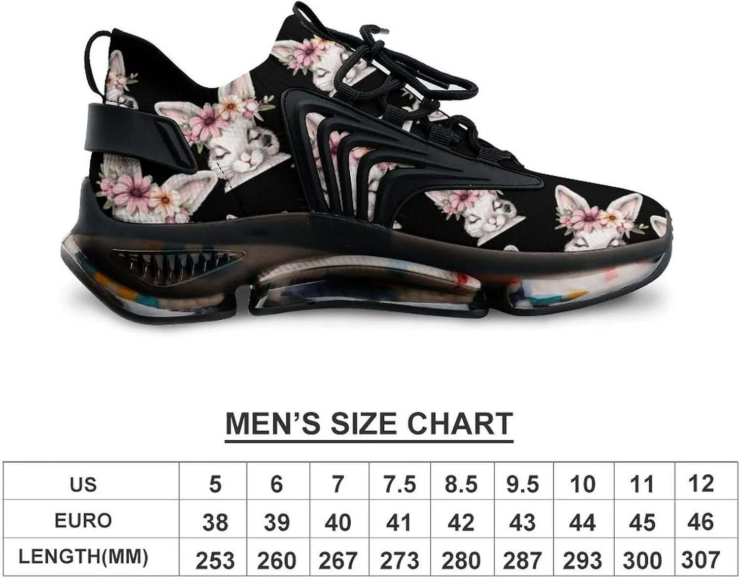 Cute Rabbit Bunny Mens Sneakers Running Shoes Lightweight Athletic Shoes for Jogging Walking Gym