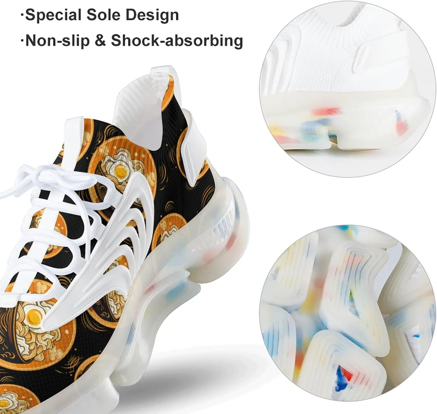 Japanese Ramen Mens Sneakers Running Shoes Lightweight Athletic Shoes for Jogging Walking Gym