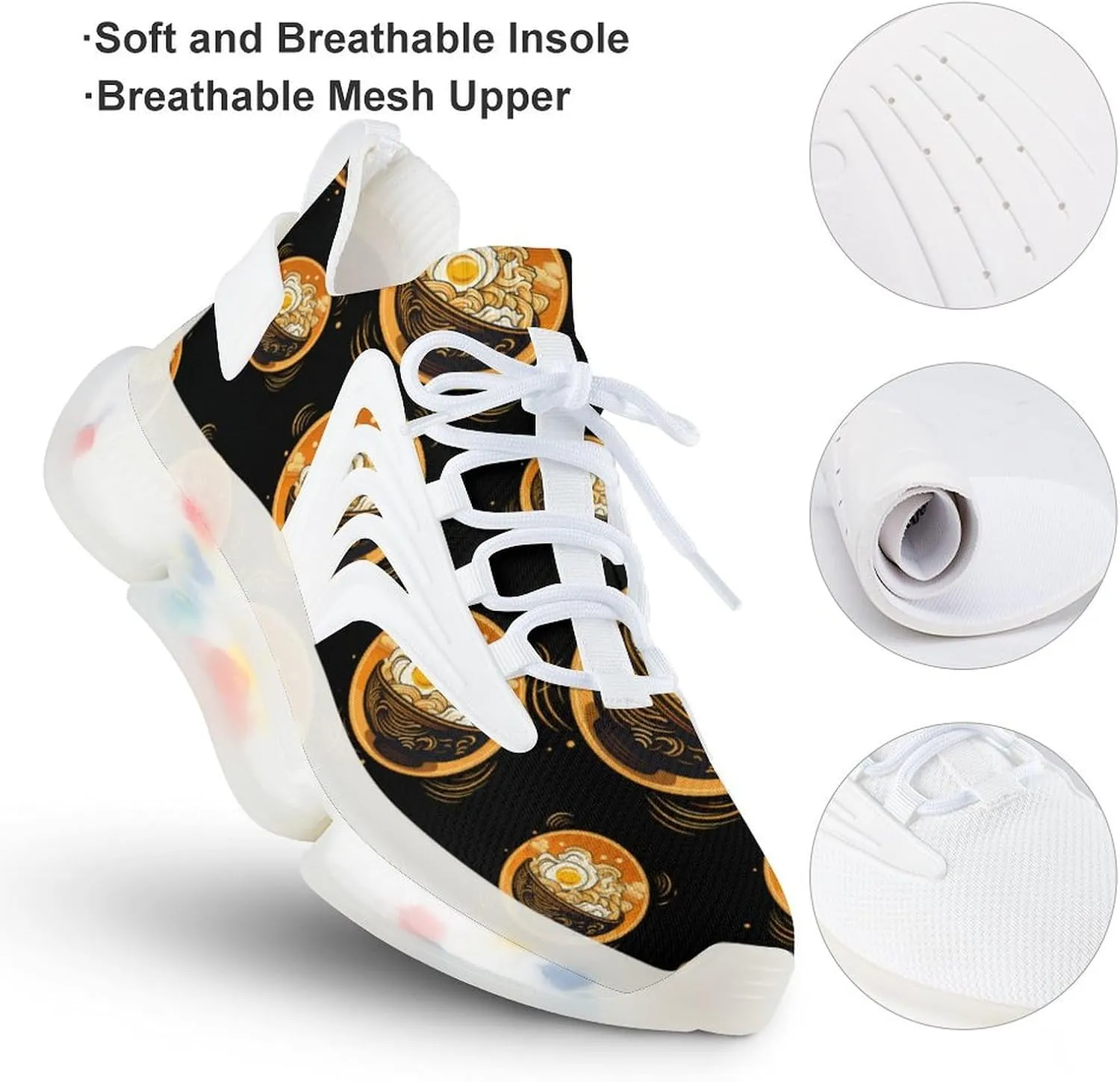 Japanese Ramen Mens Sneakers Running Shoes Lightweight Athletic Shoes for Jogging Walking Gym