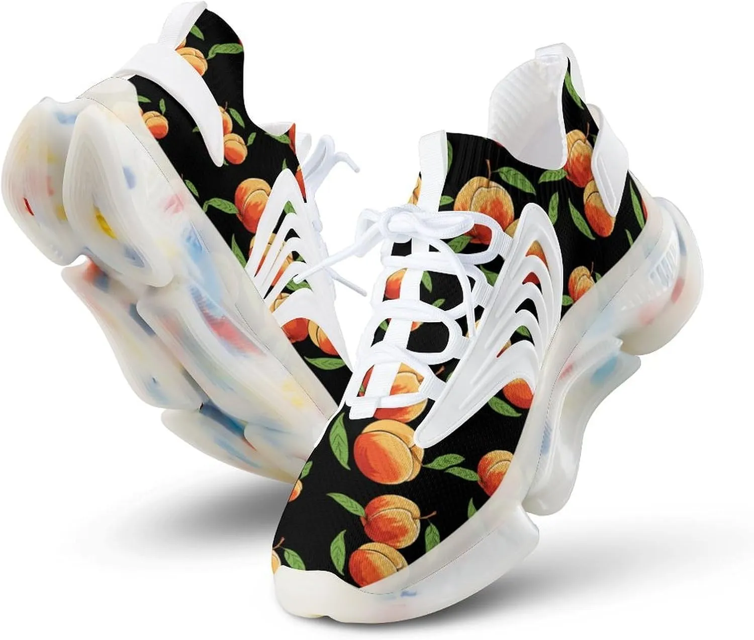 Peaches Fruit Mens Sneakers Running Shoes Lightweight Athletic Shoes for Jogging Walking Gym