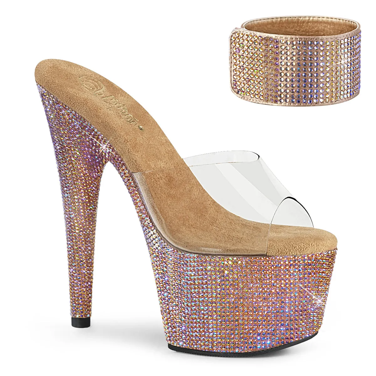 Pleaser Bejeweled-712RS Platform Stripper Heels