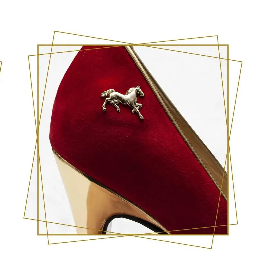 Red Suede Platform Heels