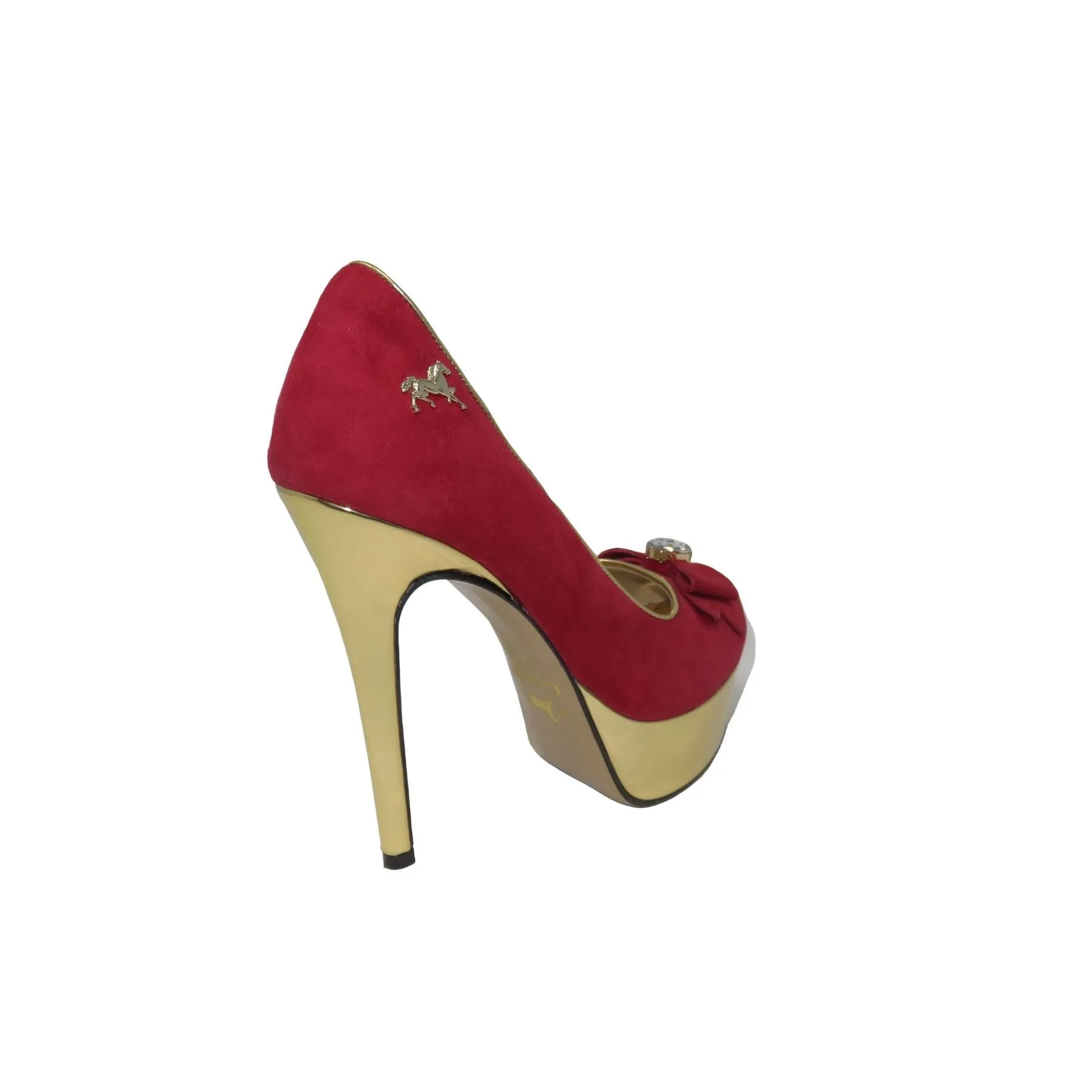 Red Suede Platform Heels