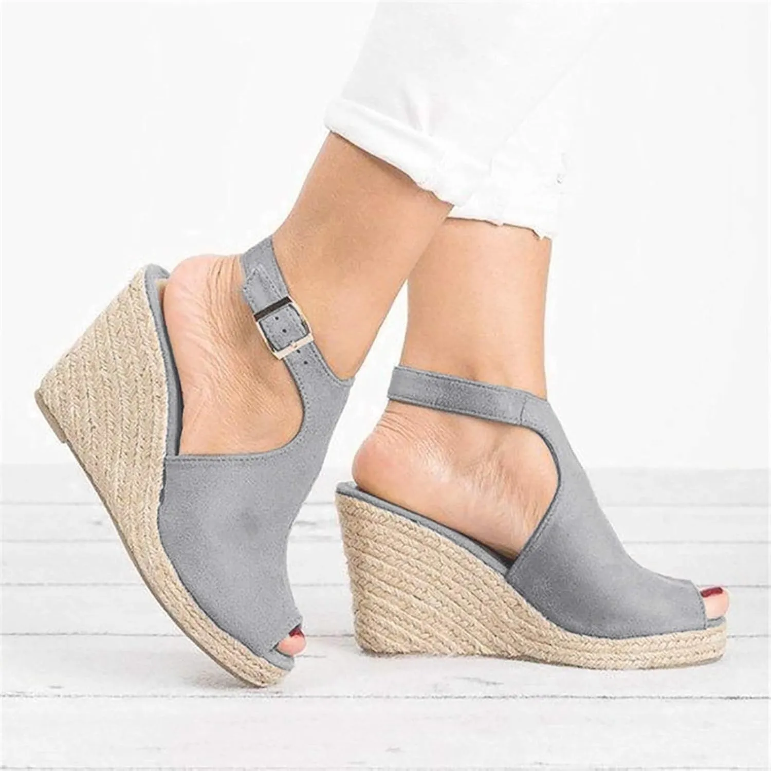 Sandals for Women Dressy Summer, Women's Summer Dressy Flat Slippers Open Toe Buckle Strap Beach Sandals Walk Shoes