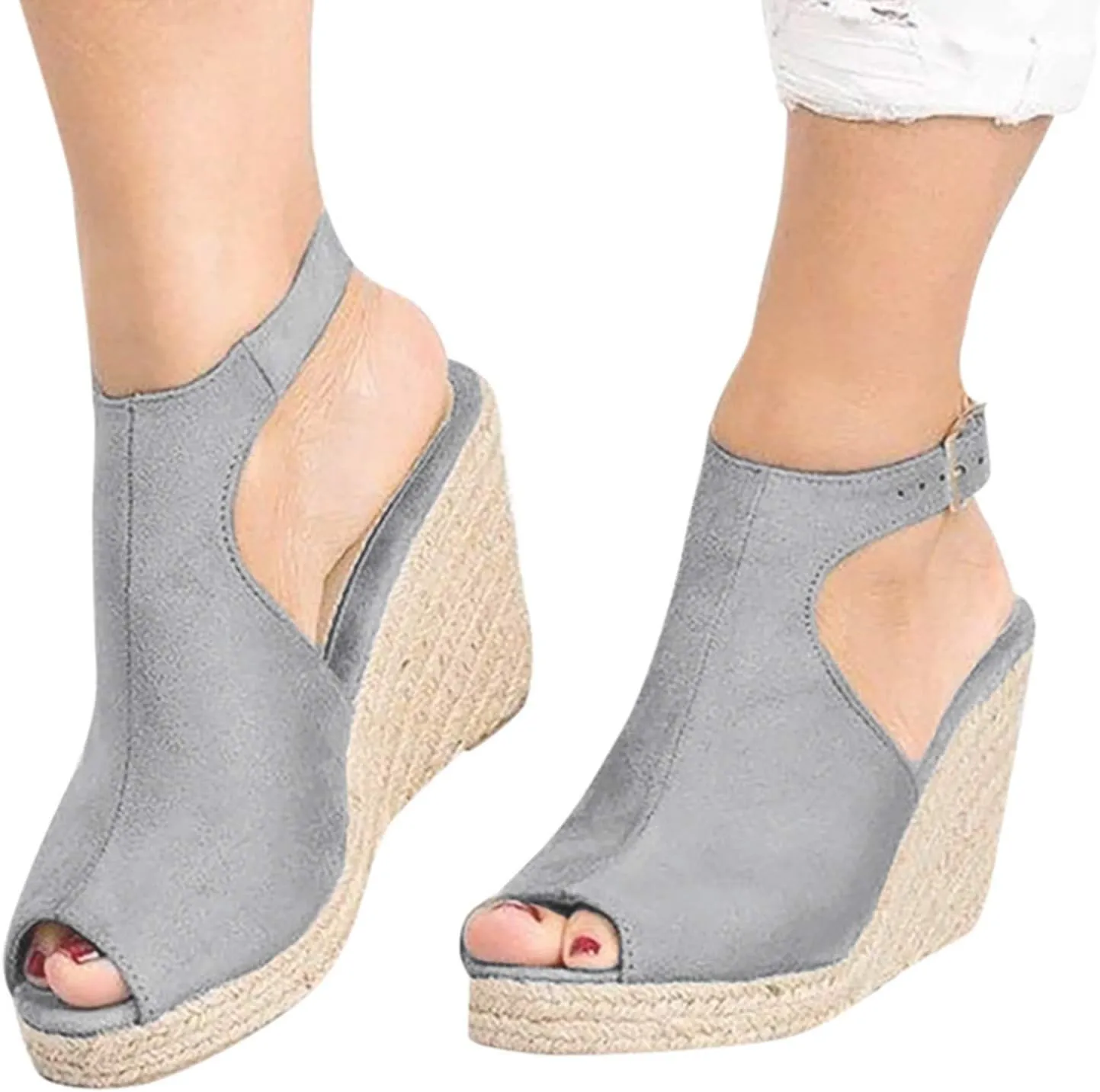 Sandals for Women Dressy Summer, Women's Summer Dressy Flat Slippers Open Toe Buckle Strap Beach Sandals Walk Shoes