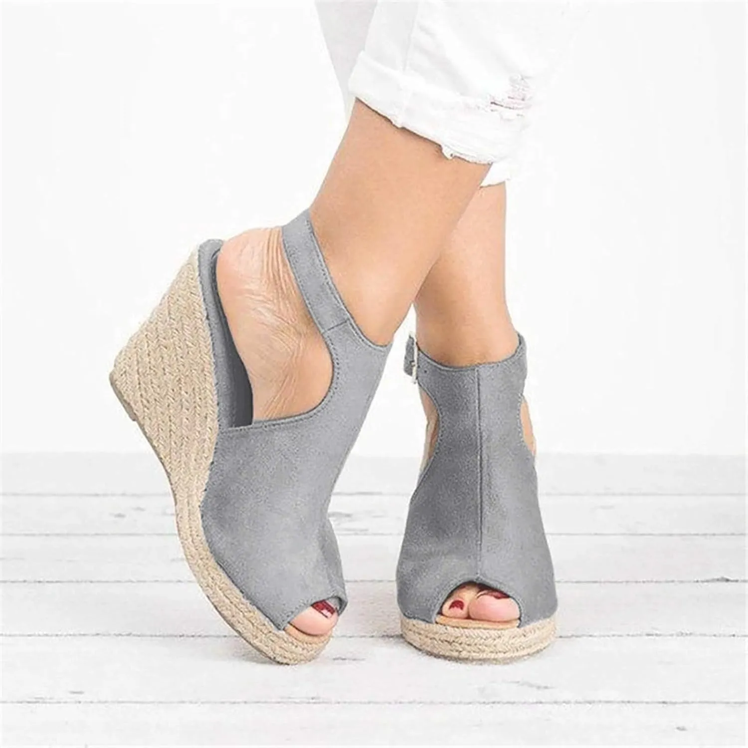 Sandals for Women Dressy Summer, Women's Summer Dressy Flat Slippers Open Toe Buckle Strap Beach Sandals Walk Shoes