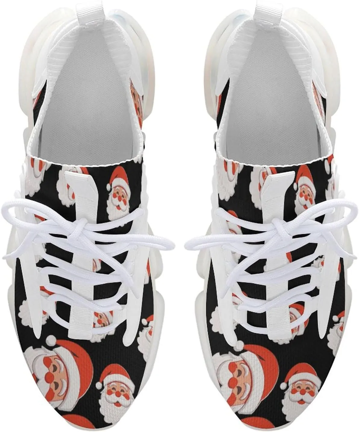 Santa Christmas Day Mens Sneakers Running Shoes Lightweight Athletic Shoes for Jogging Walking Gym