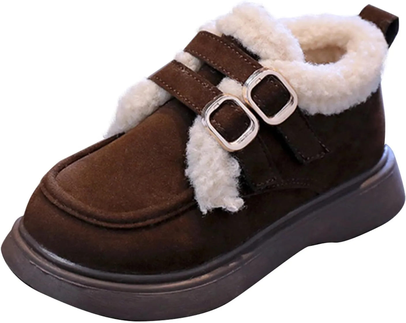 Toddler Kids Winter Snow Boots Slip On Cold Weather Sneakers Anti-Slip Fleece Ankle Boots Baby Girl Glittery Shoes