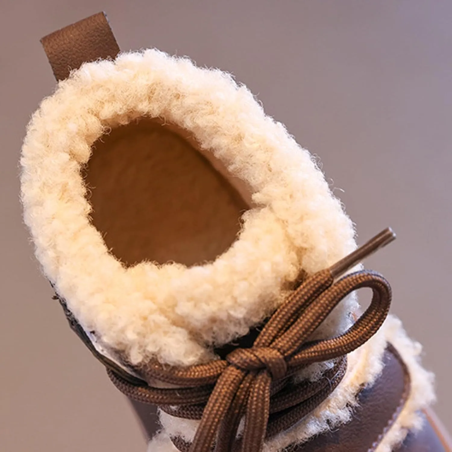 Toddler Kids Winter Snow Boots Slip On Cold Weather Sneakers Anti-Slip Fleece Ankle Boots Baby Girl Glittery Shoes