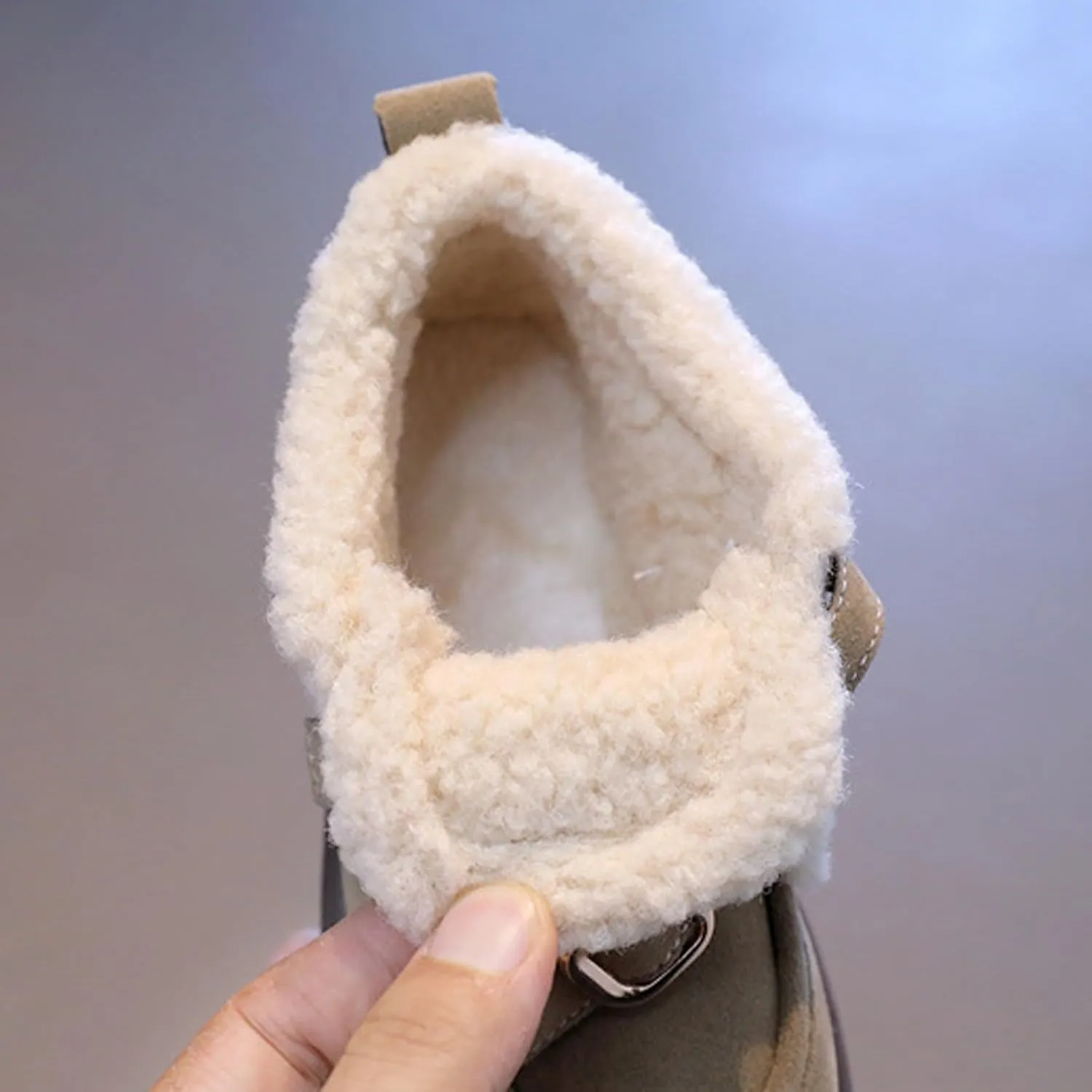 Toddler Kids Winter Snow Boots Slip On Cold Weather Sneakers Anti-Slip Fleece Ankle Boots Baby Girl Glittery Shoes