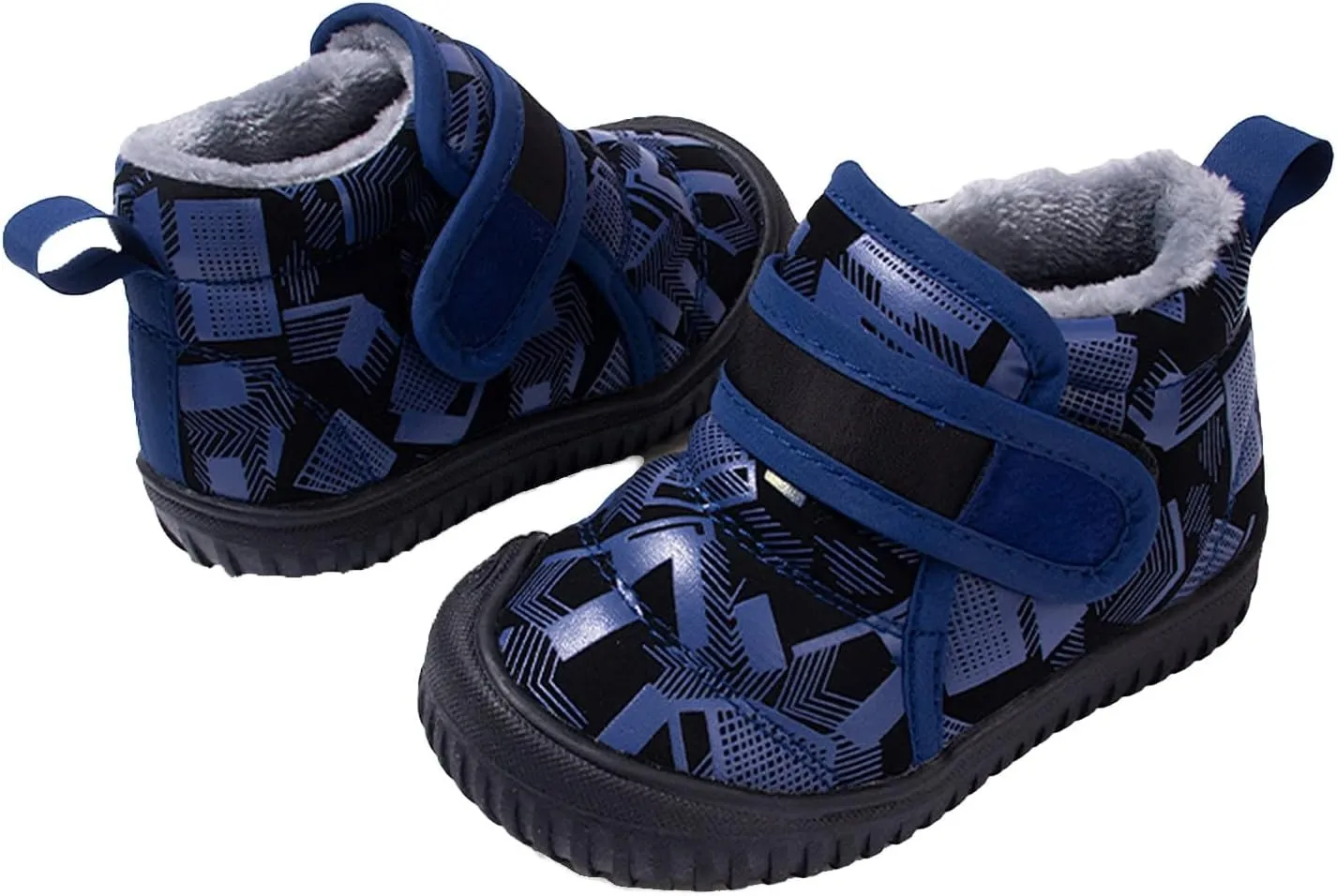Toddler Wide Toe Box Warm Snow Boots Cold Weather Boots Boy Winter Plush Lined Walking Shoes for Boy
