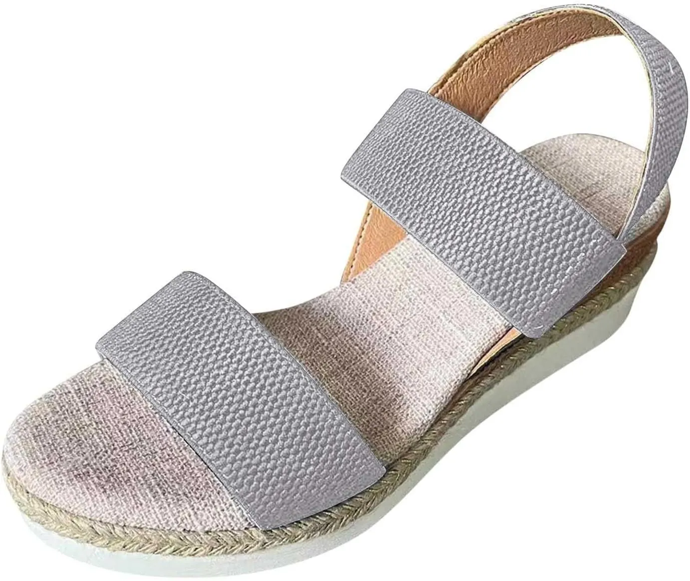 Wedge Sandals for Women 2025 Confort WomenS Flat Sandals Open Toe Espadrilles Dressy Platform Sandal Casual Comfortable Fashion Shoes Slip on Shoes Dressy Summer Flat Heels 2025