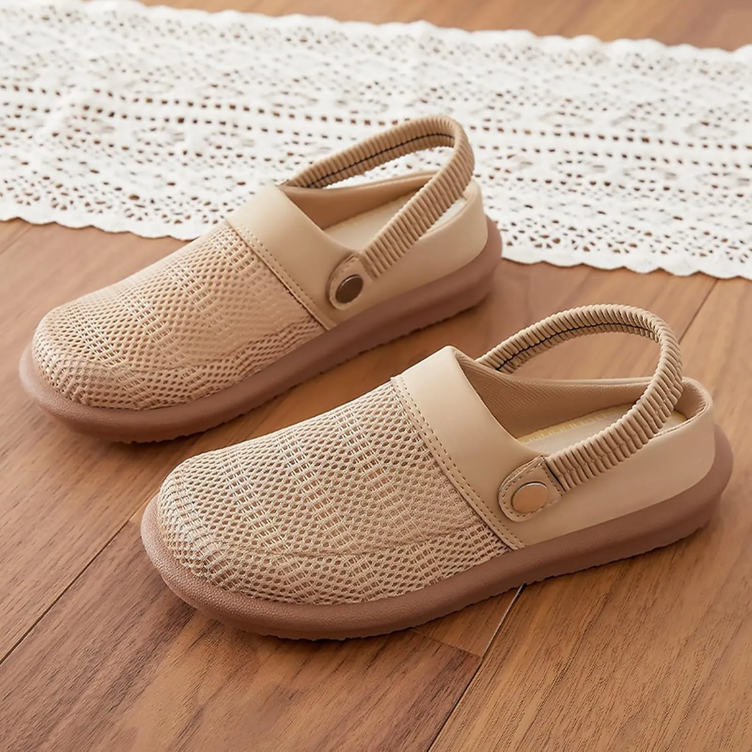 Women's Casual Slip On Flat Sandals Comfortable Lightweight Breathable For Home Vacation Beach Outfit Spring