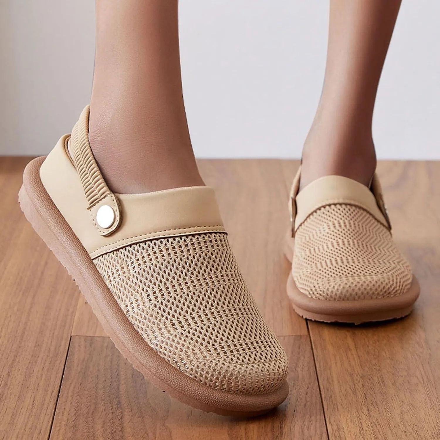 Women's Casual Slip On Flat Sandals Comfortable Lightweight Breathable For Home Vacation Beach Outfit Spring