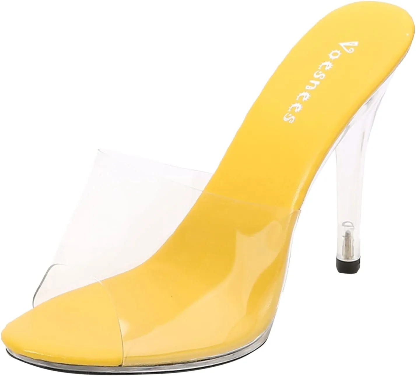 Womens Clear Heels Sandals Open Toe Slingback Slip On Summer Casual Dress Shoes Comfortable Transparent Sexy Stiletto Heel Slippers for Party Beach Daily Day