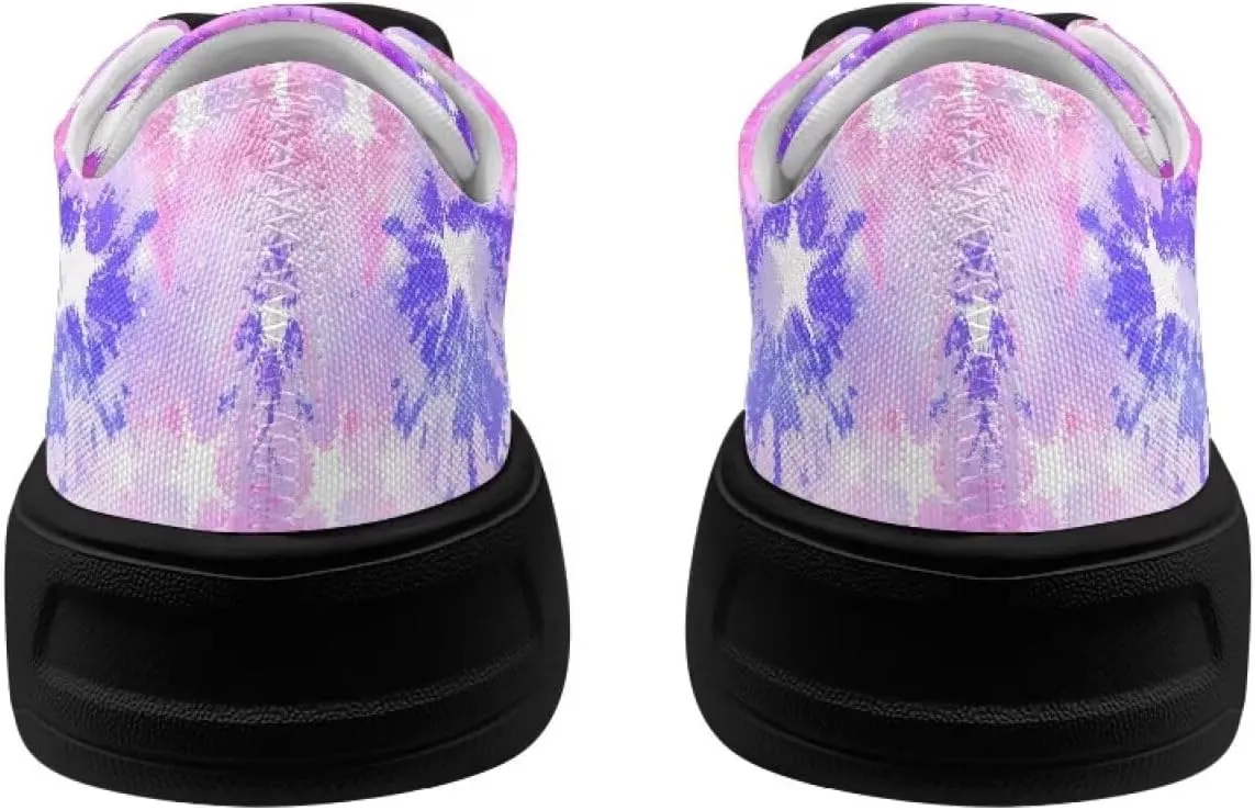 Women's Lace up Low Top Canvas Shoes Low Top Sneakers Fashion Casual Sneakers with Arch Support Comfy Flats 5.5-13.5