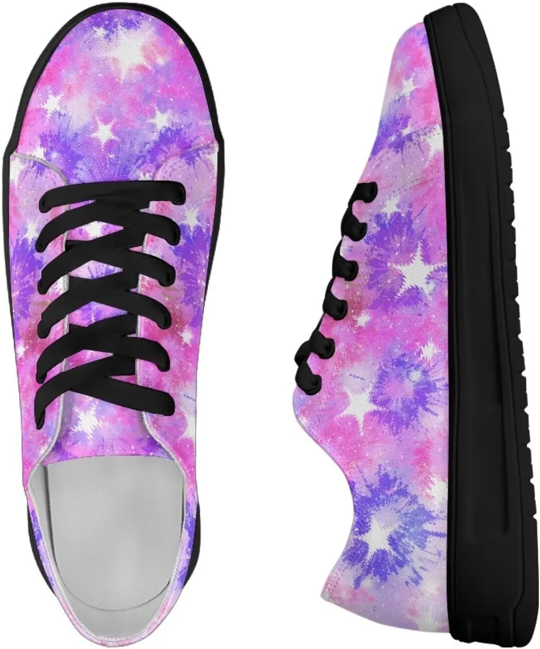 Women's Lace up Low Top Canvas Shoes Low Top Sneakers Fashion Casual Sneakers with Arch Support Comfy Flats 5.5-13.5
