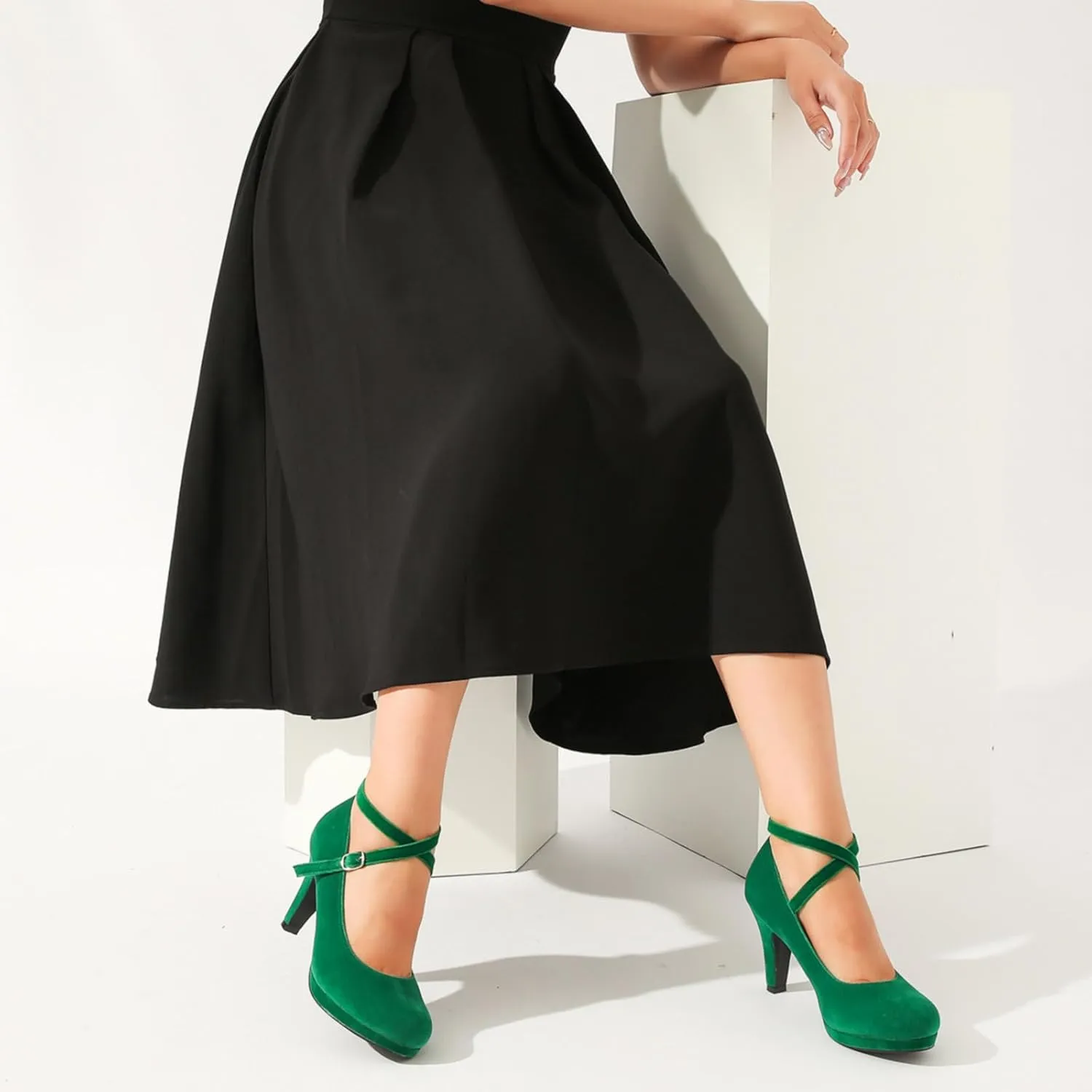 Womens Platform High Heels Sexy Cross Ankle Strap Pumps Wedding Work Party Dress Shoes