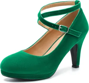 Womens Platform High Heels Sexy Cross Ankle Strap Pumps Wedding Work Party Dress Shoes